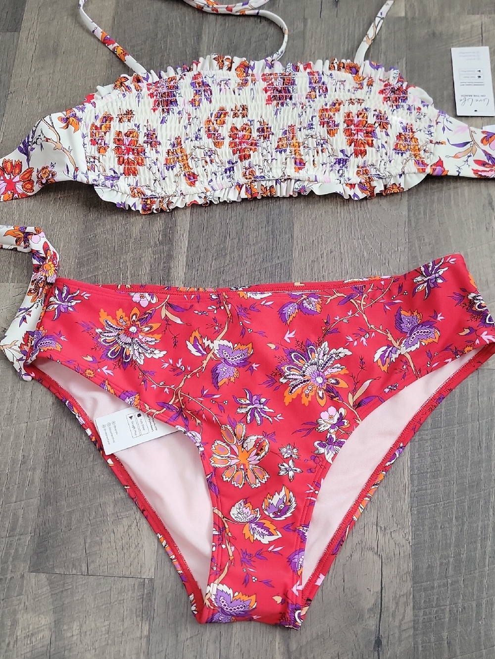 Cupshe Pink Floral Two-Piece Bikini Set